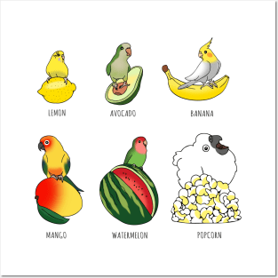 Parrot Fruit doodle Posters and Art